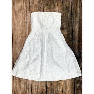 The Limited Dress Womens Sz 2 White Off The Shoulder Pleated Lined Side Zip